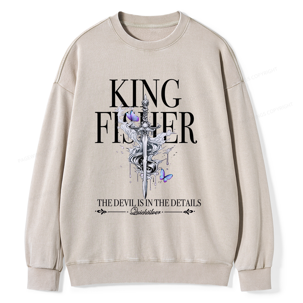 Pagewings Kingfisher Unisex Washed Sweatshirt