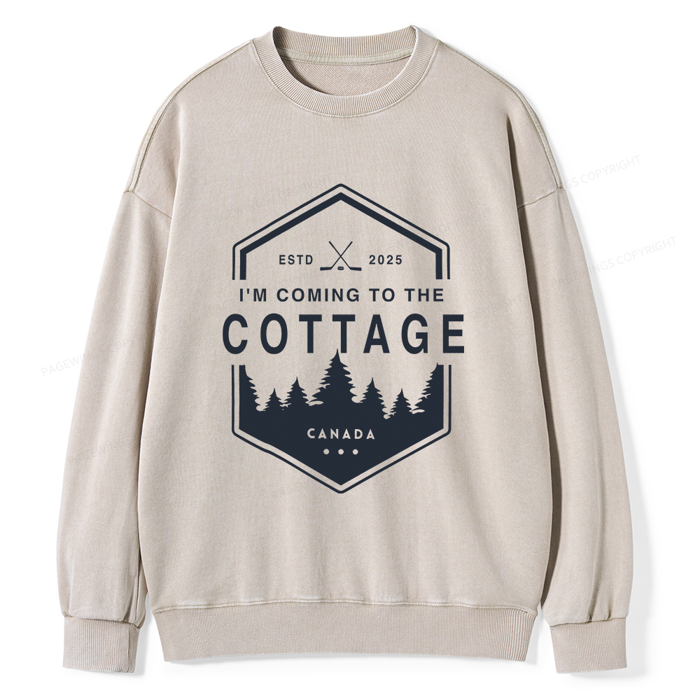 Pagewings Coming To The Cottage Unisex Washed Sweatshirt