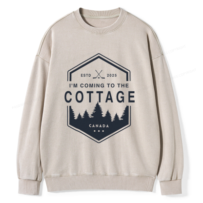 Pagewings Coming To The Cottage Unisex Washed Sweatshirt
