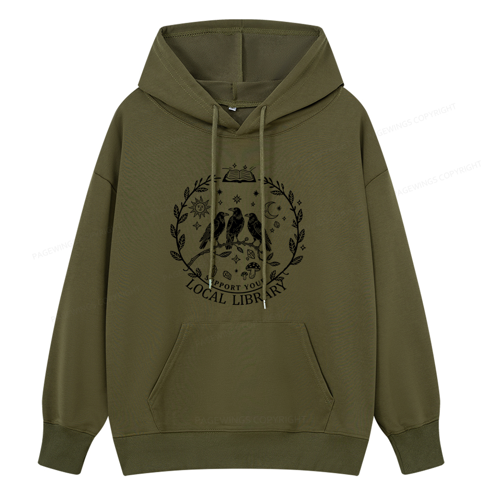 Pagewings Support Your Local Library Unisex Classic Hoodie