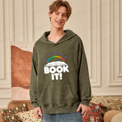 Pagewings Book It Unisex Washed Hoodie