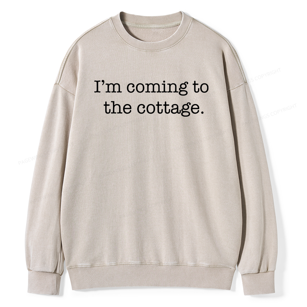 Pagewings I’m Coming To The Cottage Unisex Washed Sweatshirt