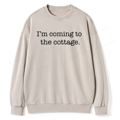 Pagewings I’m Coming To The Cottage Unisex Washed Sweatshirt