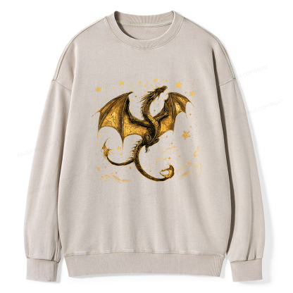 Pagewings Fantasy Dragon Unisex Washed Sweatshirt