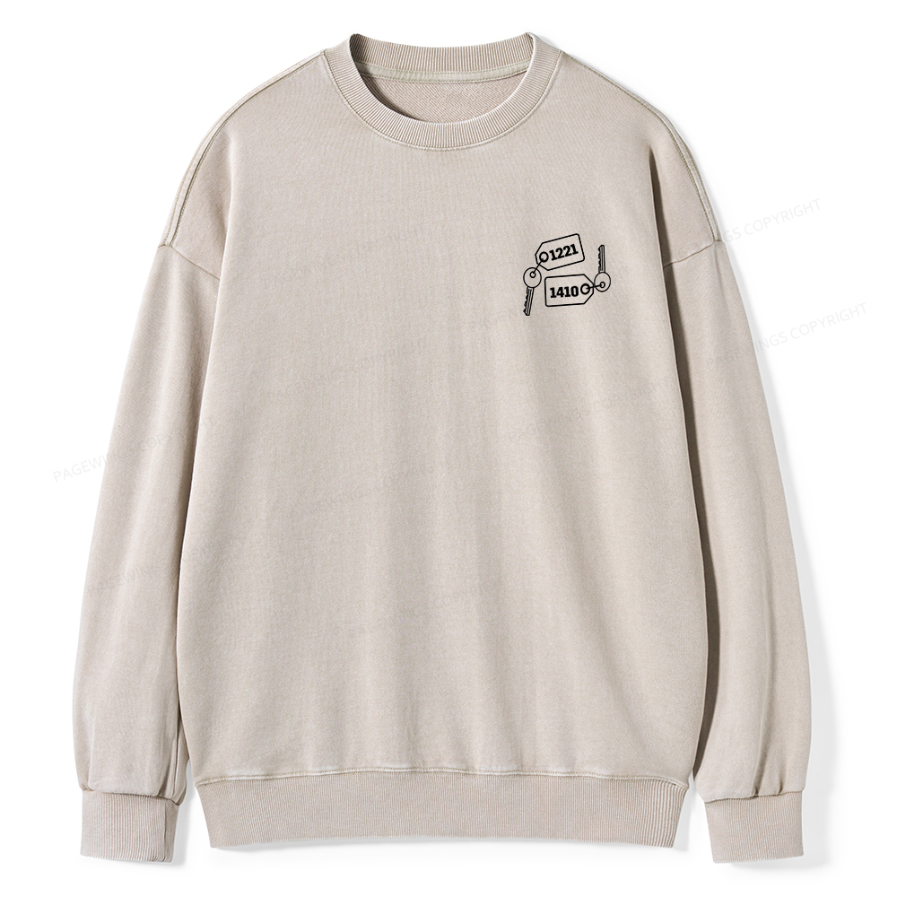 Pagewings Room Numbers Unisex Washed Sweatshirt