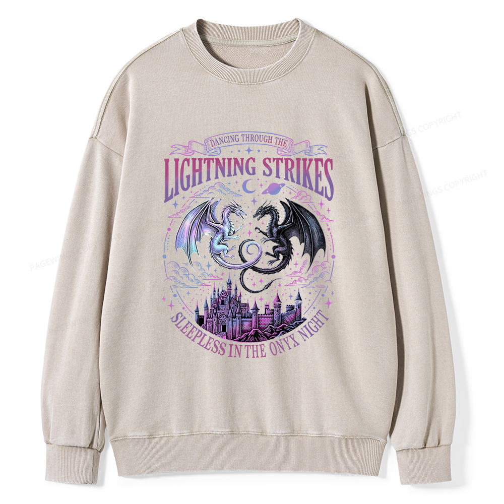 Pagewings Lightning Strikes Unisex Washed Sweatshirt