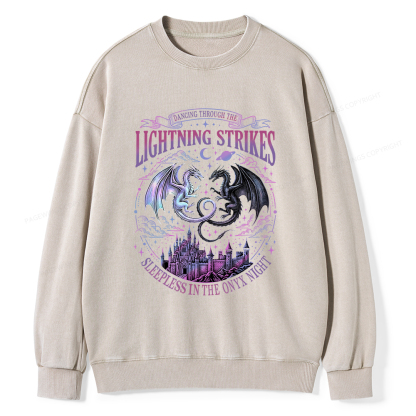 Pagewings Lightning Strikes Unisex Washed Sweatshirt