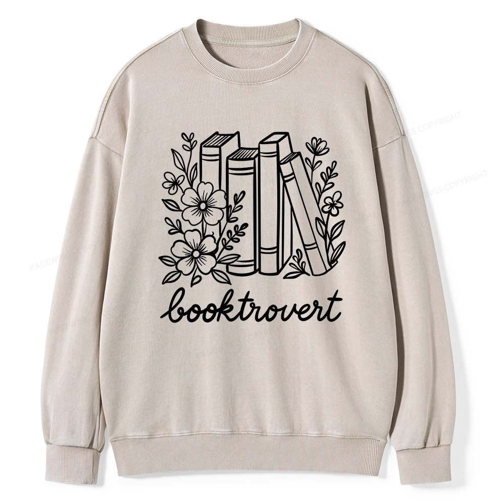 Pagewings Booktrovert Unisex Washed Sweatshirt