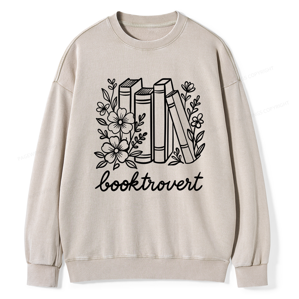 Pagewings Booktrovert Unisex Washed Sweatshirt