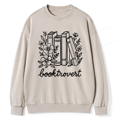 Pagewings Booktrovert Unisex Washed Sweatshirt