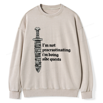 Pagewings I'm Doing Side Quests Unisex Washed Sweatshirt