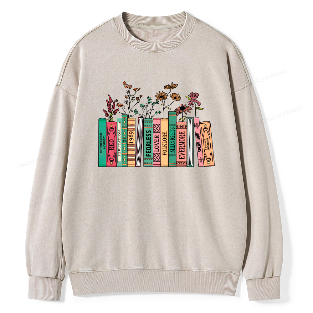 Pagewings Book Lover Unisex Washed Sweatshirt