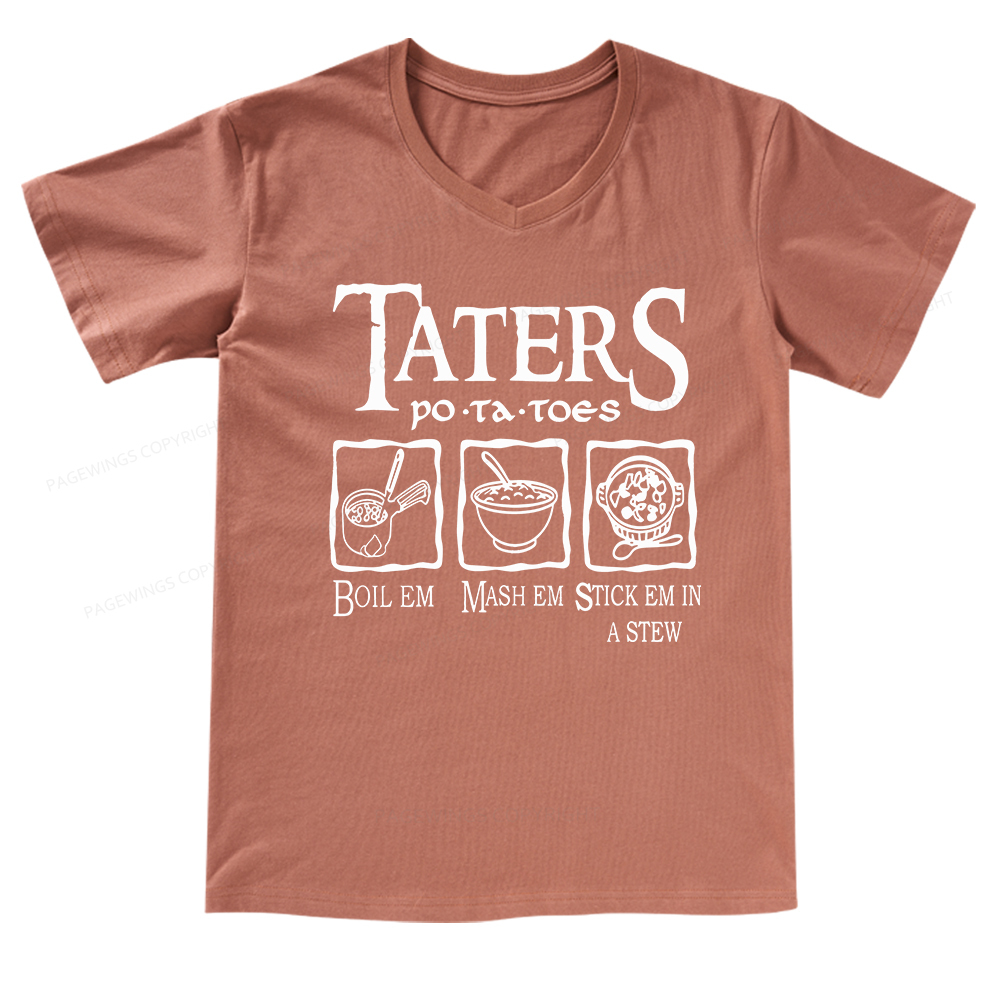 Pagewings Taters PoTaToes V-neck T-shirt