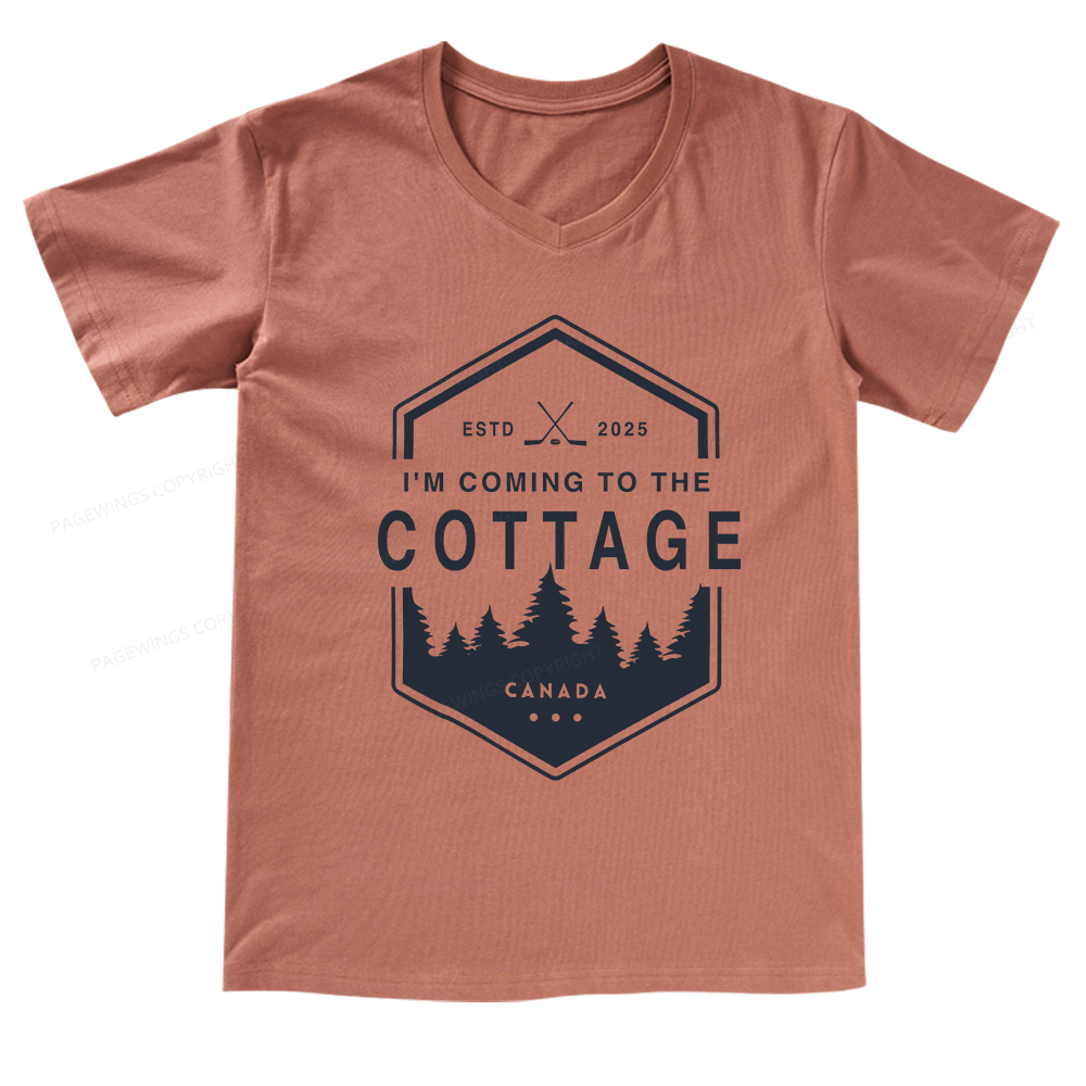 Pagewings Coming To The Cottage V-neck T-shirt