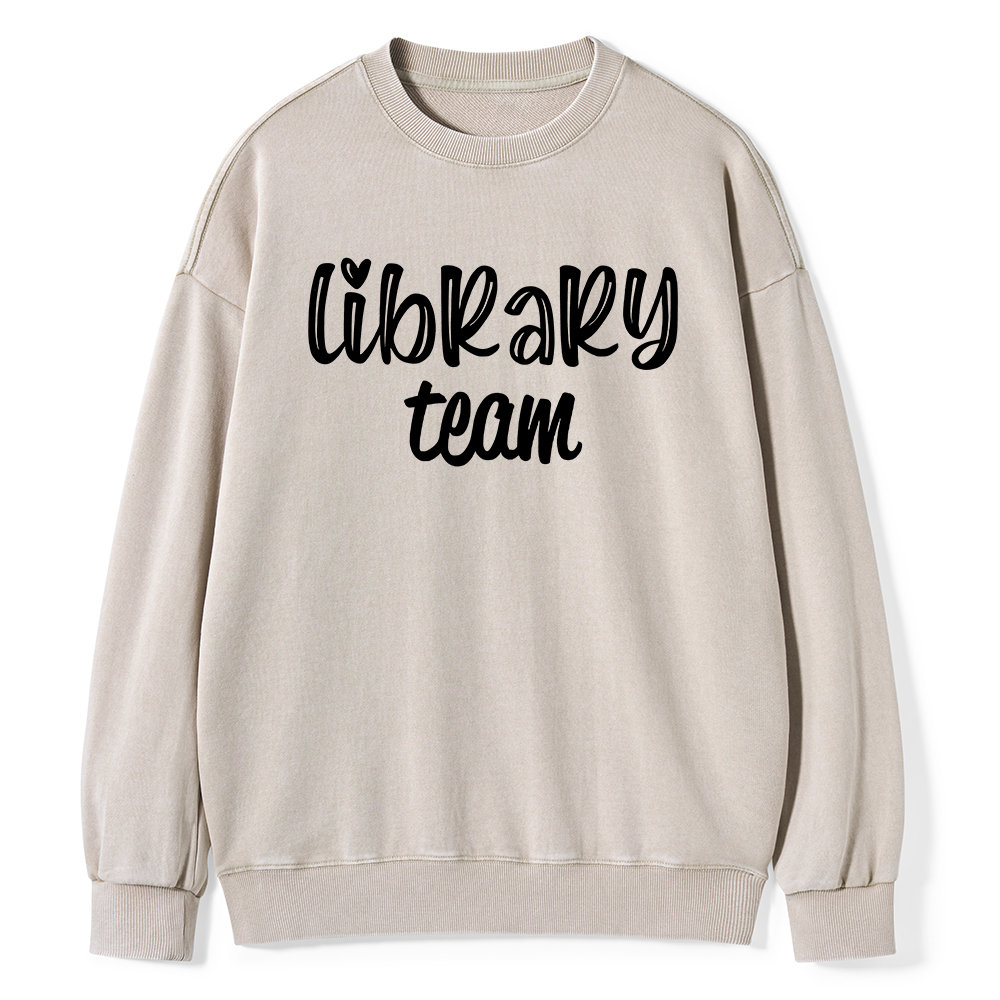 Pagewings Library team Shirt Unisex Washed Sweatshirt