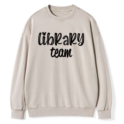 Pagewings Library team Shirt Unisex Washed Sweatshirt