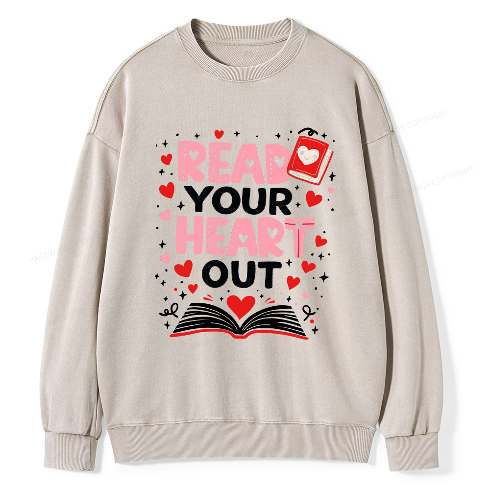 Pagewings Read Your Heart Out Valentine Washed Sweatshirt