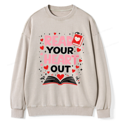 Pagewings Read Your Heart Out Valentine Washed Sweatshirt
