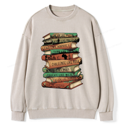 Pagewings Black History Month Books Washed Sweatshirt