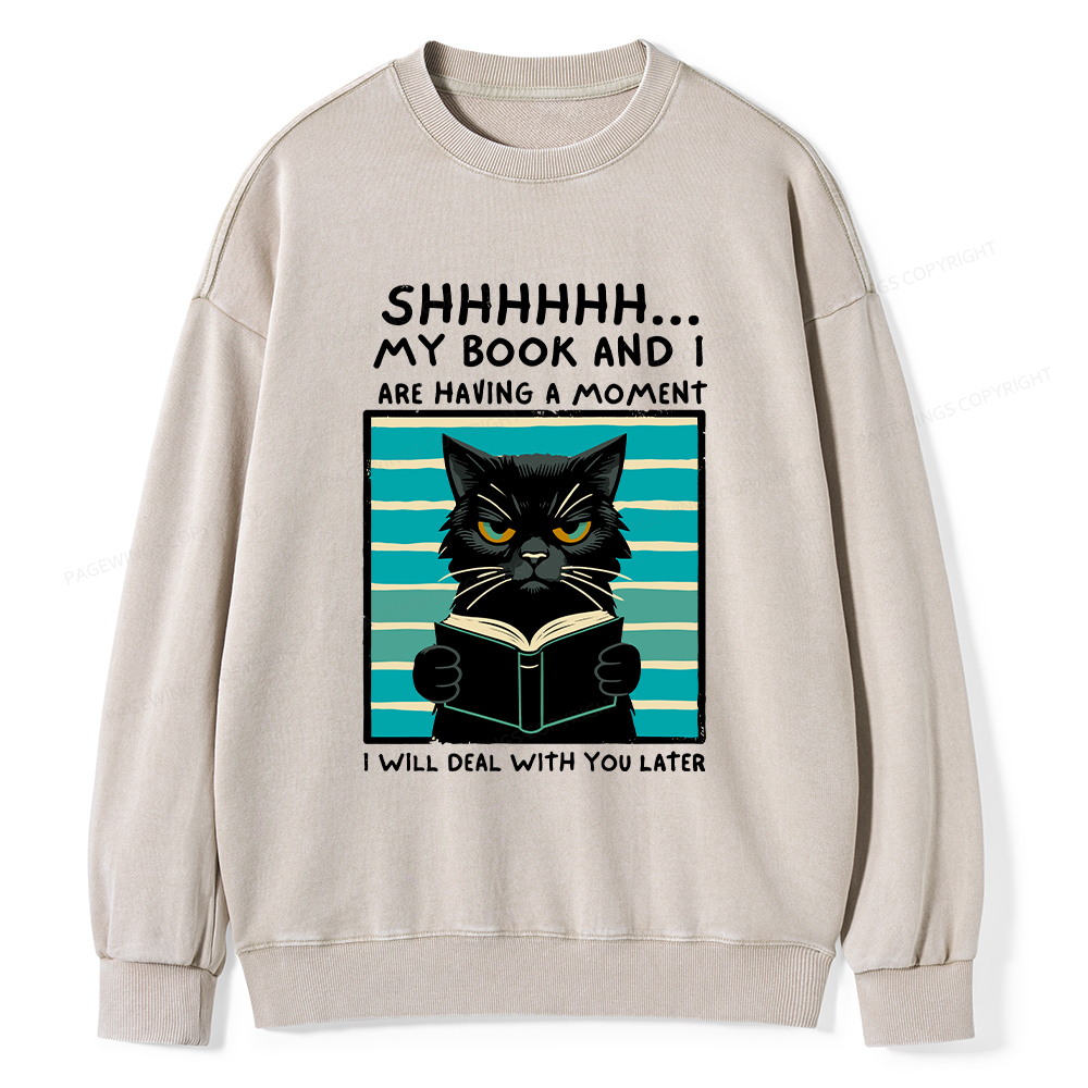 Pagewings My Book And I Are Having A Moment Washed Sweatshirt