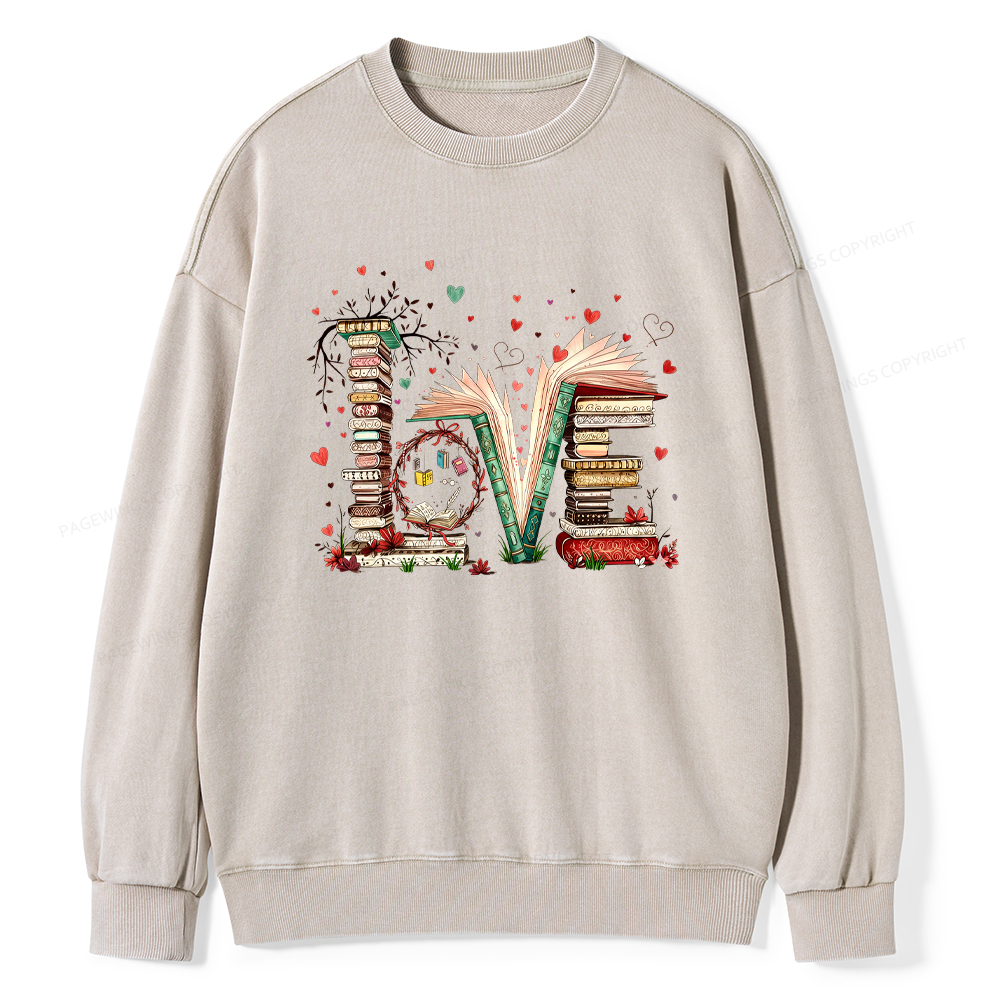 Pagewings Book Lover Washed Sweatshirt