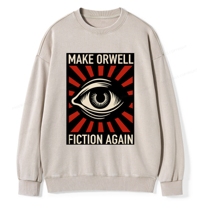 Pagewings Make Orwell Fiction Again Washed Sweatshirt