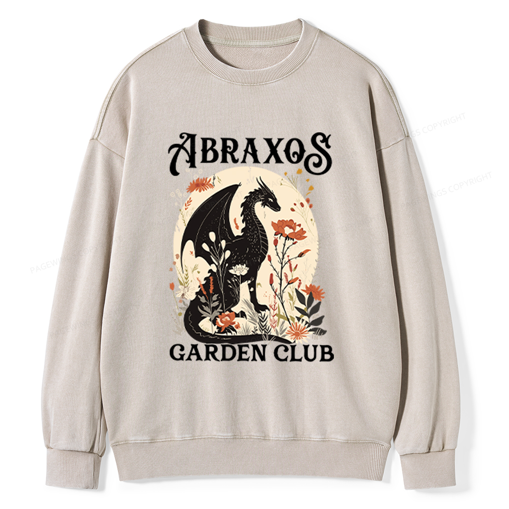 Pagewings Abraxos Flower Garden Club Washed Sweatshirt