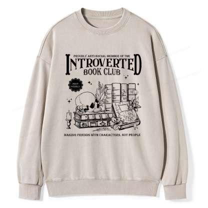 Pagewings Introverted Book Club Washed Sweatshirt