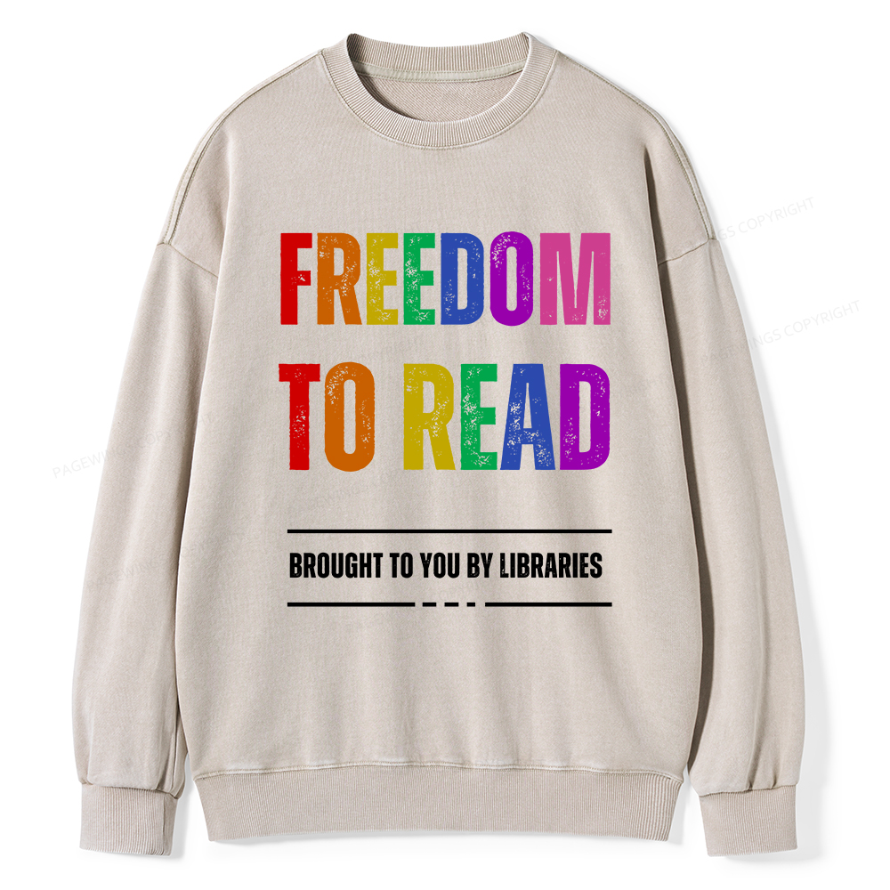 Pagewings Freedom to Read Washed Sweatshirt