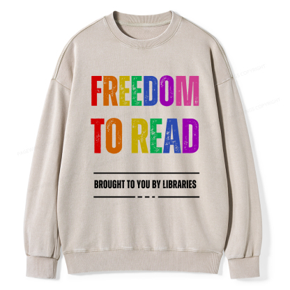 Pagewings Freedom to Read Washed Sweatshirt