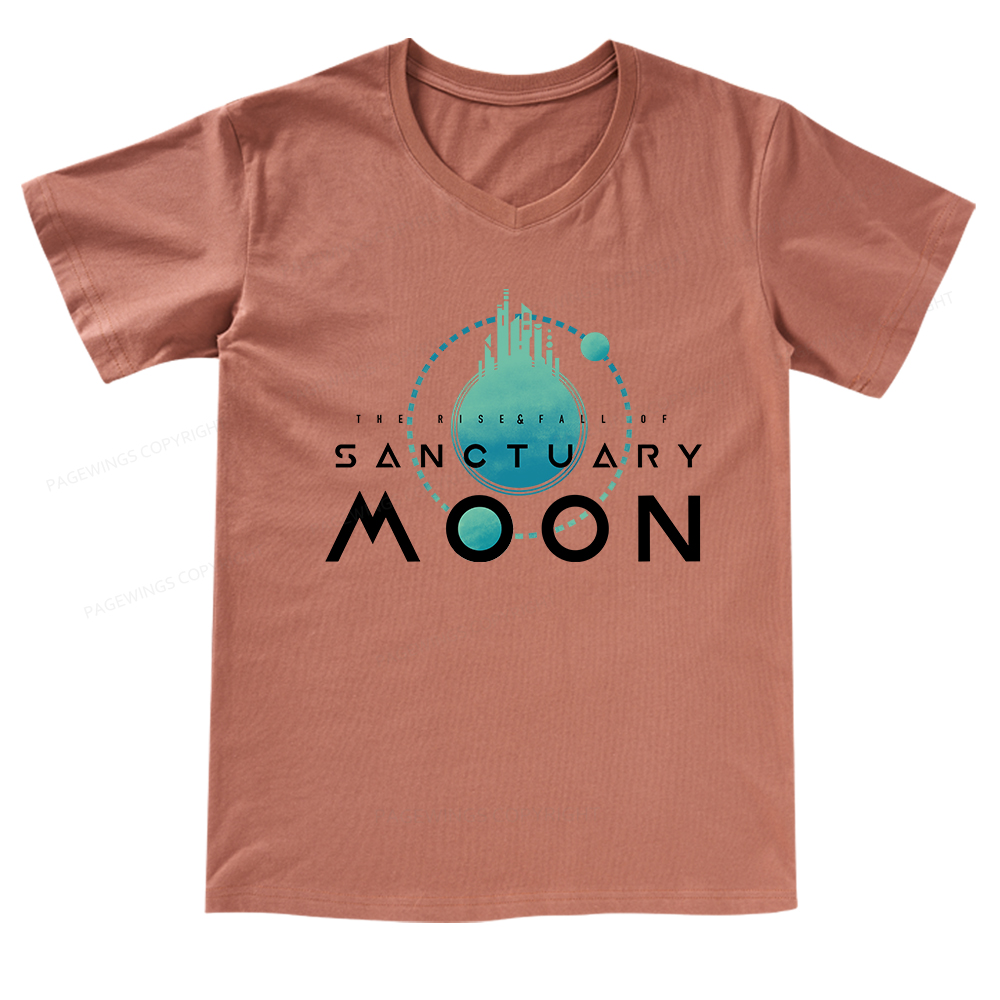 Pagewings Sanctuary Moon V-neck T-shirt