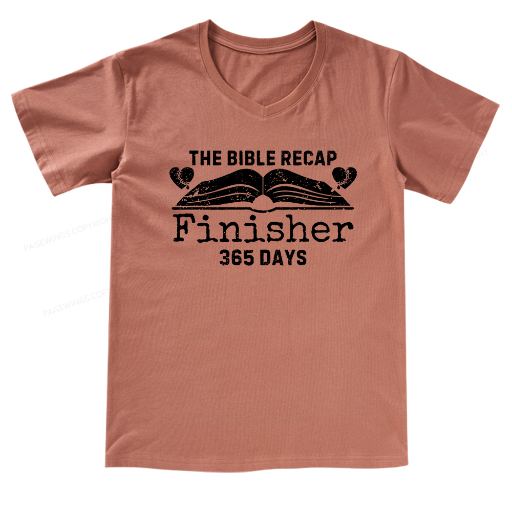 Pagewings The Bible Recap Finisher 365 Days V-neck T-shirt