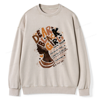 Pagewings Dear Black Girl Black History Month Washed Sweatshirt