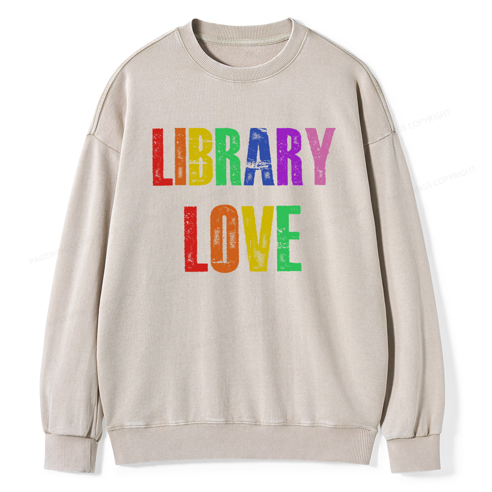Pagewings Rainbow Library Love Washed Sweatshirt