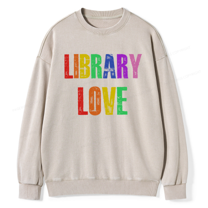 Pagewings Rainbow Library Love Washed Sweatshirt