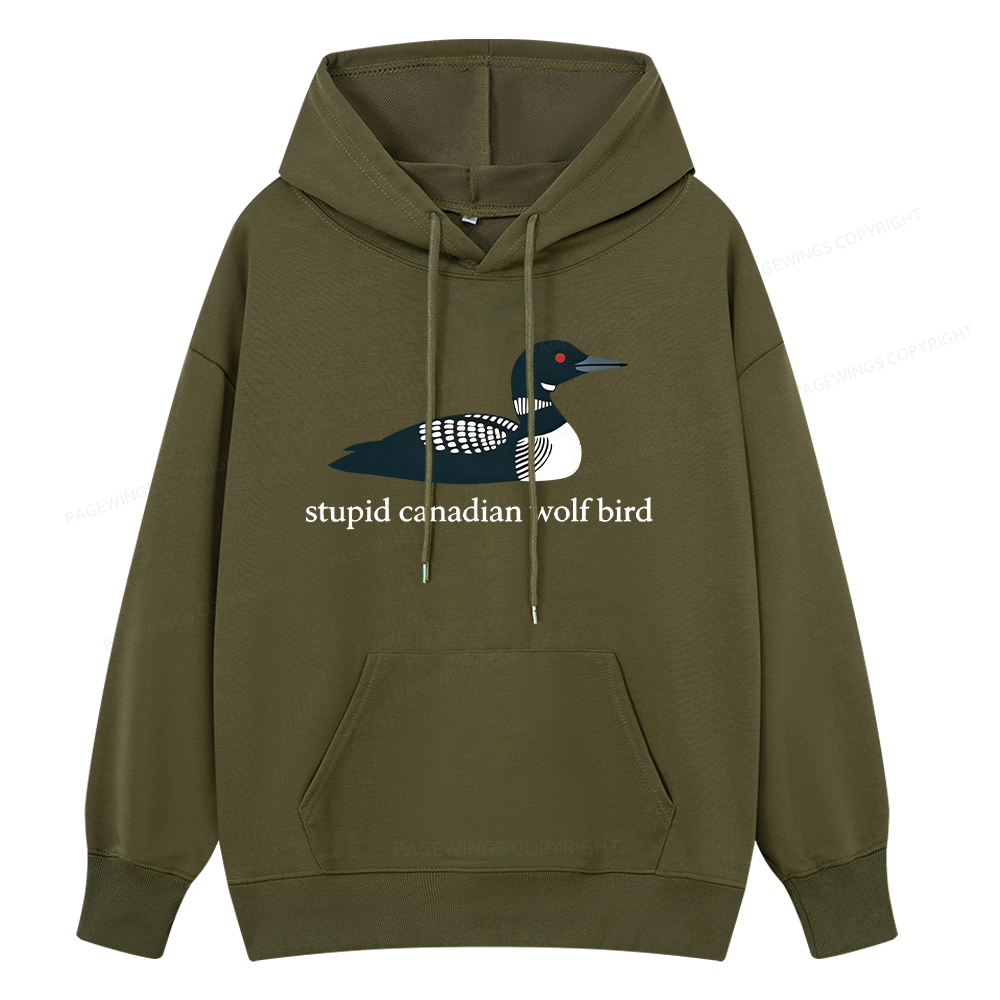 Pagewings Stupid Canadian Wolf Bird Unisex Classic Hoodie