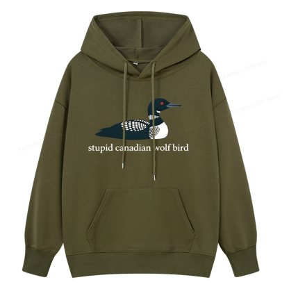 Pagewings Stupid Canadian Wolf Bird Unisex Classic Hoodie