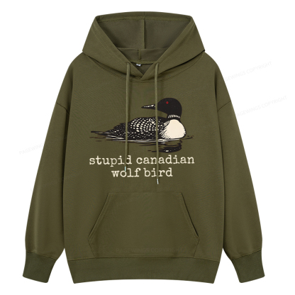 Pagewings Stupid Canadian Wolf Bird Unisex Classic Hoodie