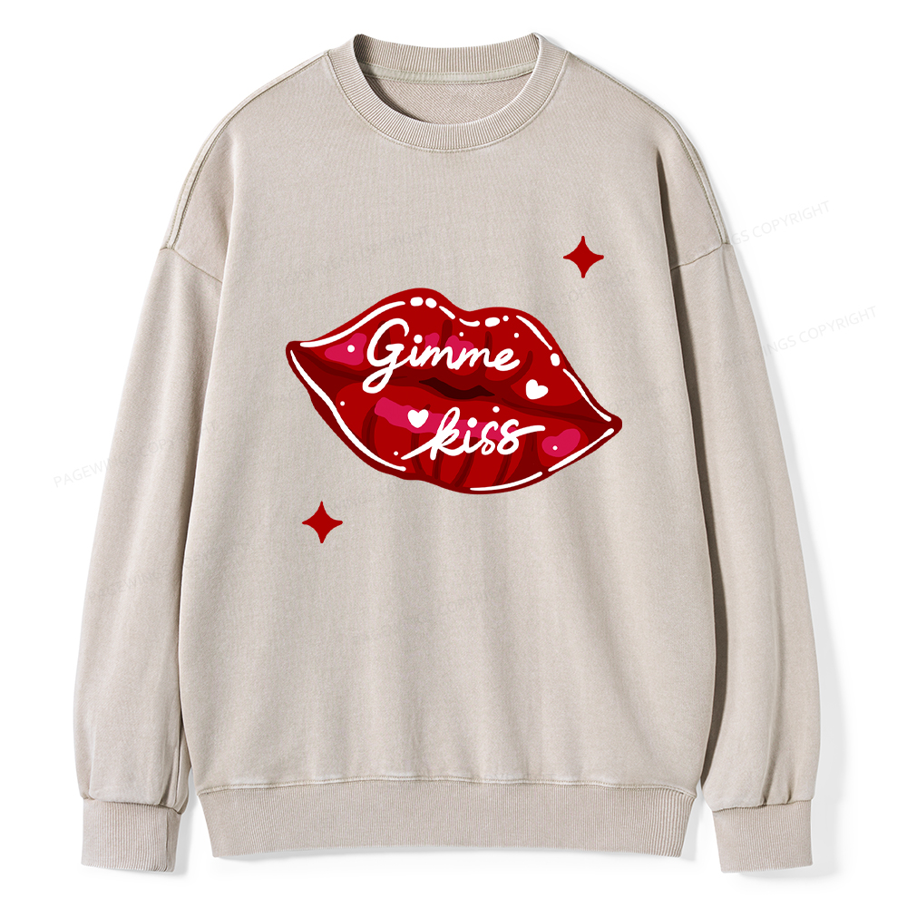 Pagewings Gimme Kiss Washed Sweatshirt