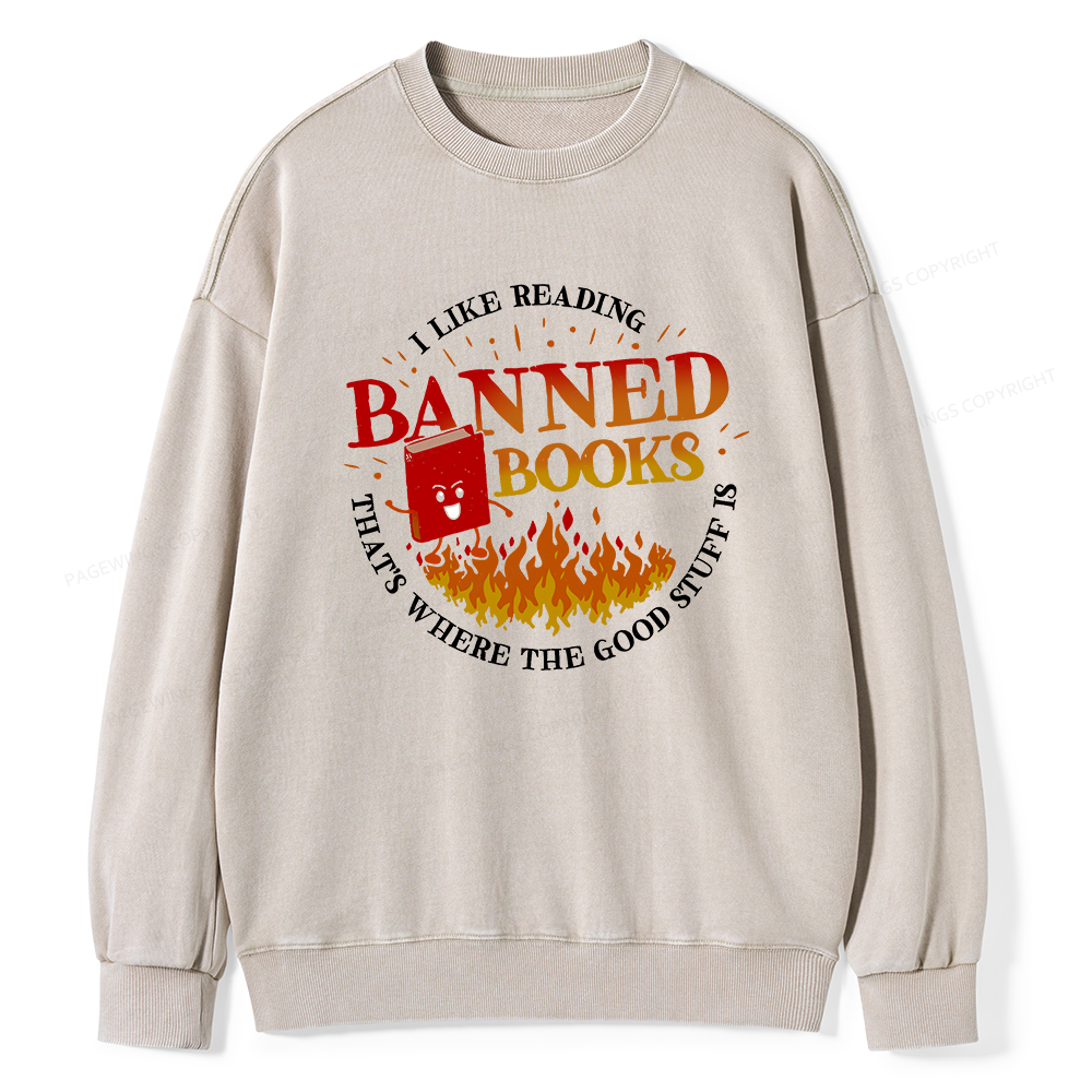 Pagewings Banned Books Washed Sweatshirt