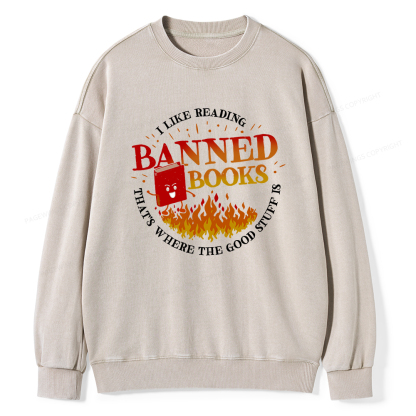 Pagewings Banned Books Washed Sweatshirt