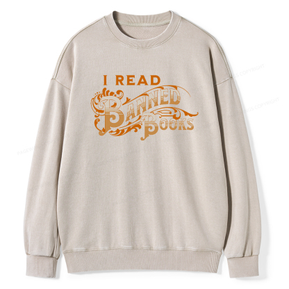 Pagewings I Read Banned Books Washed Sweatshirt