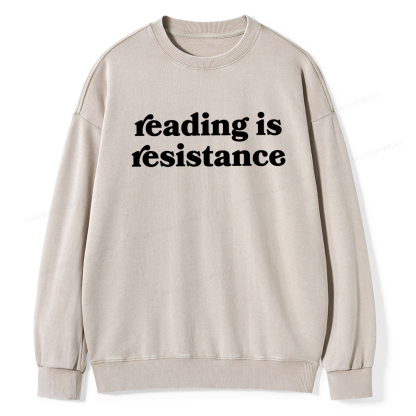 Pagewings Reading Is Resistance Washed Sweatshirt