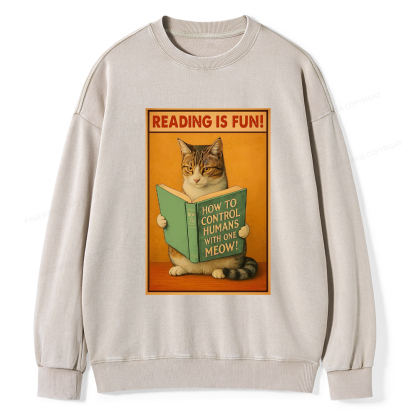 Pagewings Reading Is Fun Washed Sweatshirt