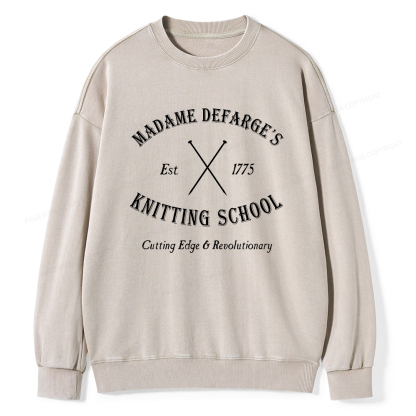 Pagewings Knitting School Washed Sweatshirt