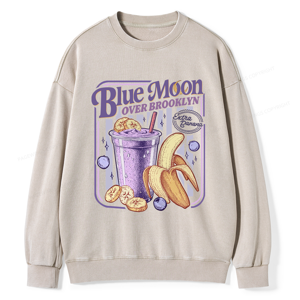 Pagewings Blue Moon Over Brooklyn Washed Sweatshirt