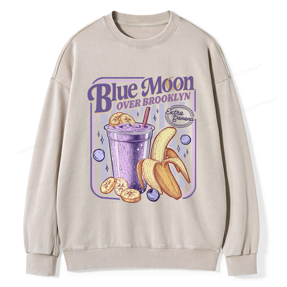 Pagewings Blue Moon Over Brooklyn Washed Sweatshirt