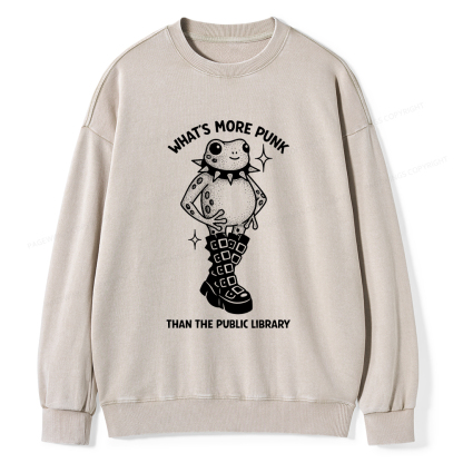 Pagewings What's More Punk Than The Public Library Washed Sweatshirt