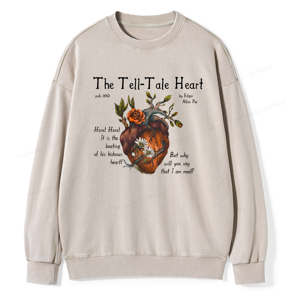 Pagewings Tale Heart Washed Sweatshirt