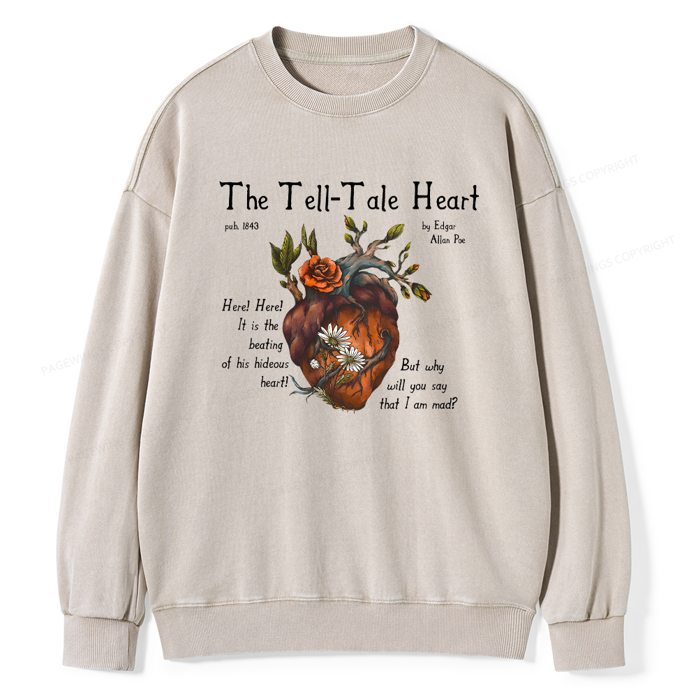 Pagewings Tale Heart Washed Sweatshirt